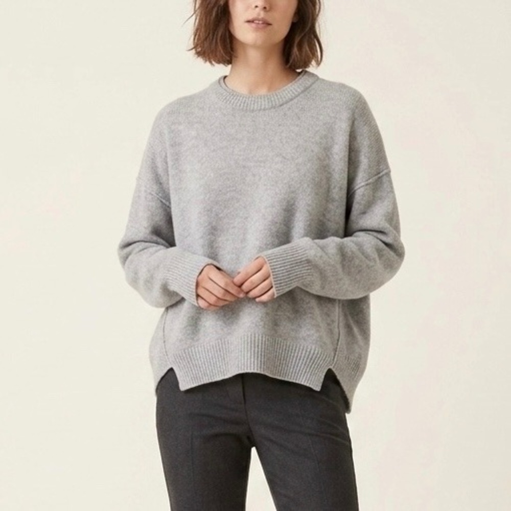 Brochu Walker Womens 100% Cashmere Oversized Crewneck Sweater Blue Size Medium